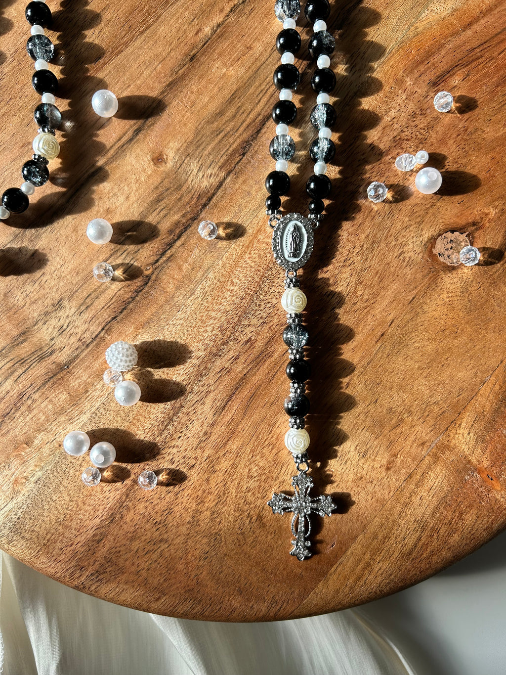 Atelier Séléna - Chapelet argenté - Éclat d'Ebène