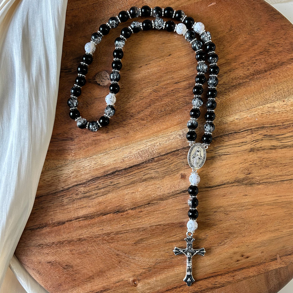 Atelier Séléna - Chapelet Argenté - Noir
