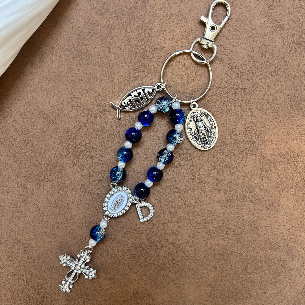 Atelier Séléna - Porte clé dizainier avec initiale