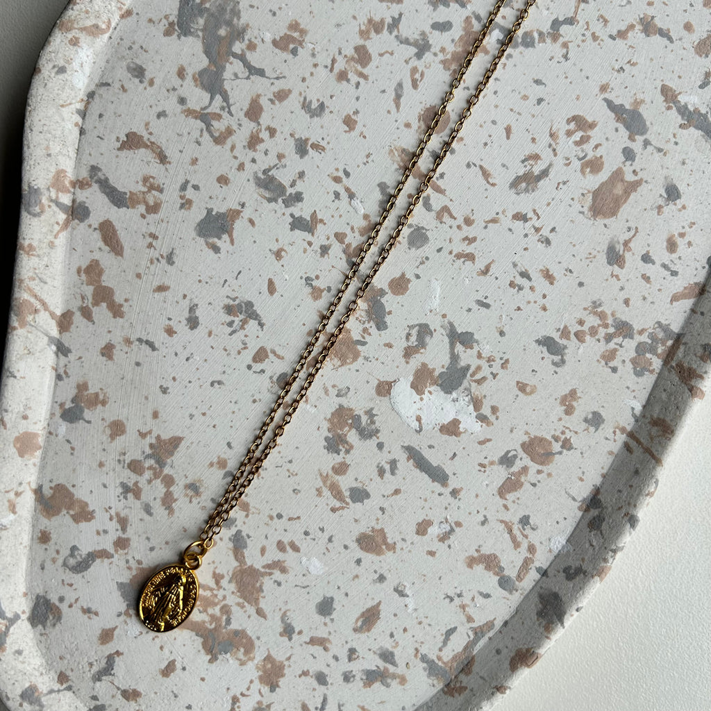 Atelier Séléna - Collier Médaillon Vierge Marie - Dorée