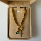 Atelier Séléna - Bracelet croix et pierre de naissance Mai - Plaqué or 18k - avec écrin