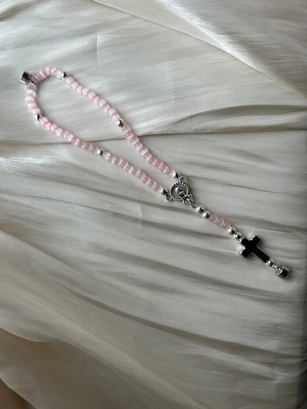 Atelier Séléna - Bracelet Chapelet Rose - Fermoir Magnétique