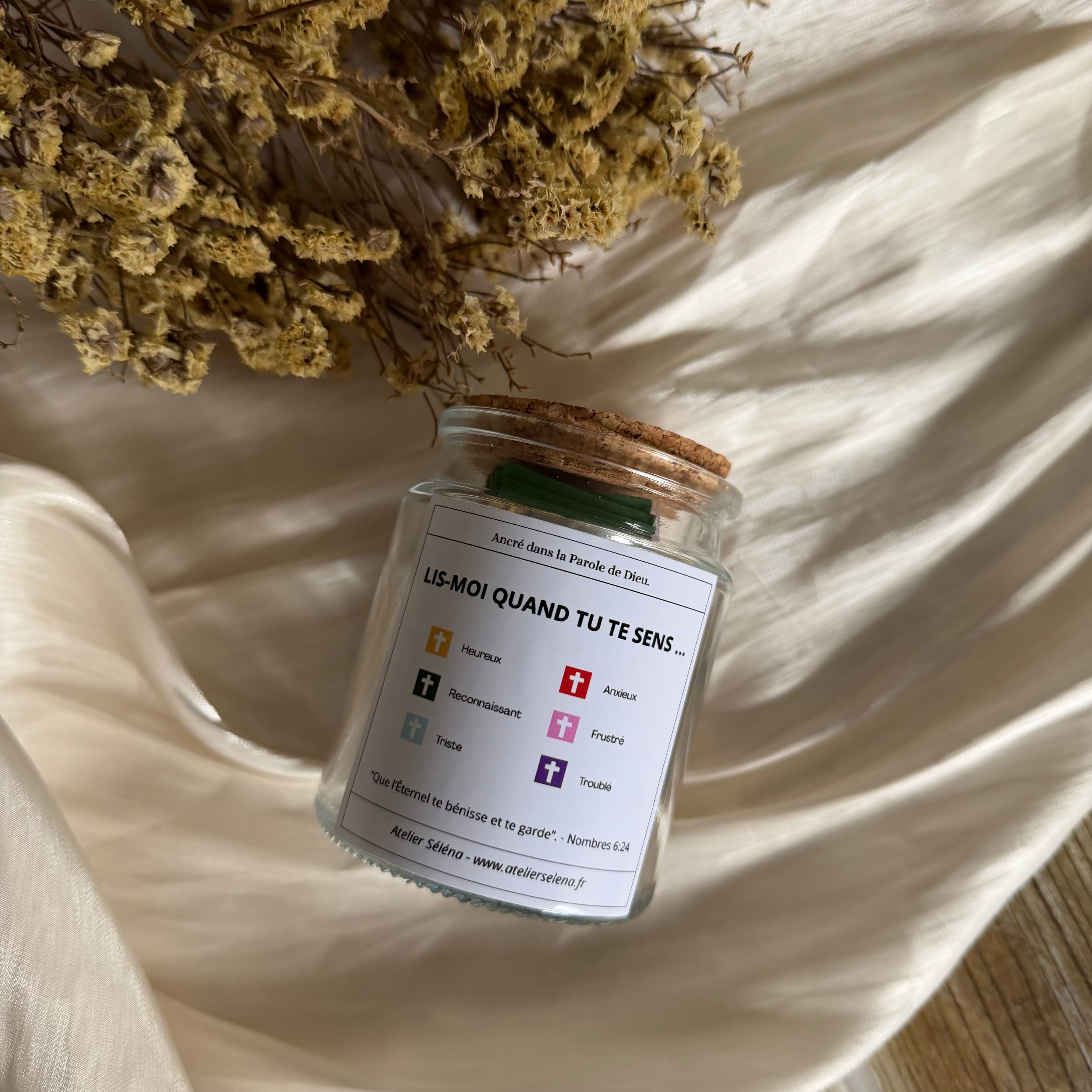 Atelier Séléna - Jar à versets, croix porte bonheur - Idée cadeau