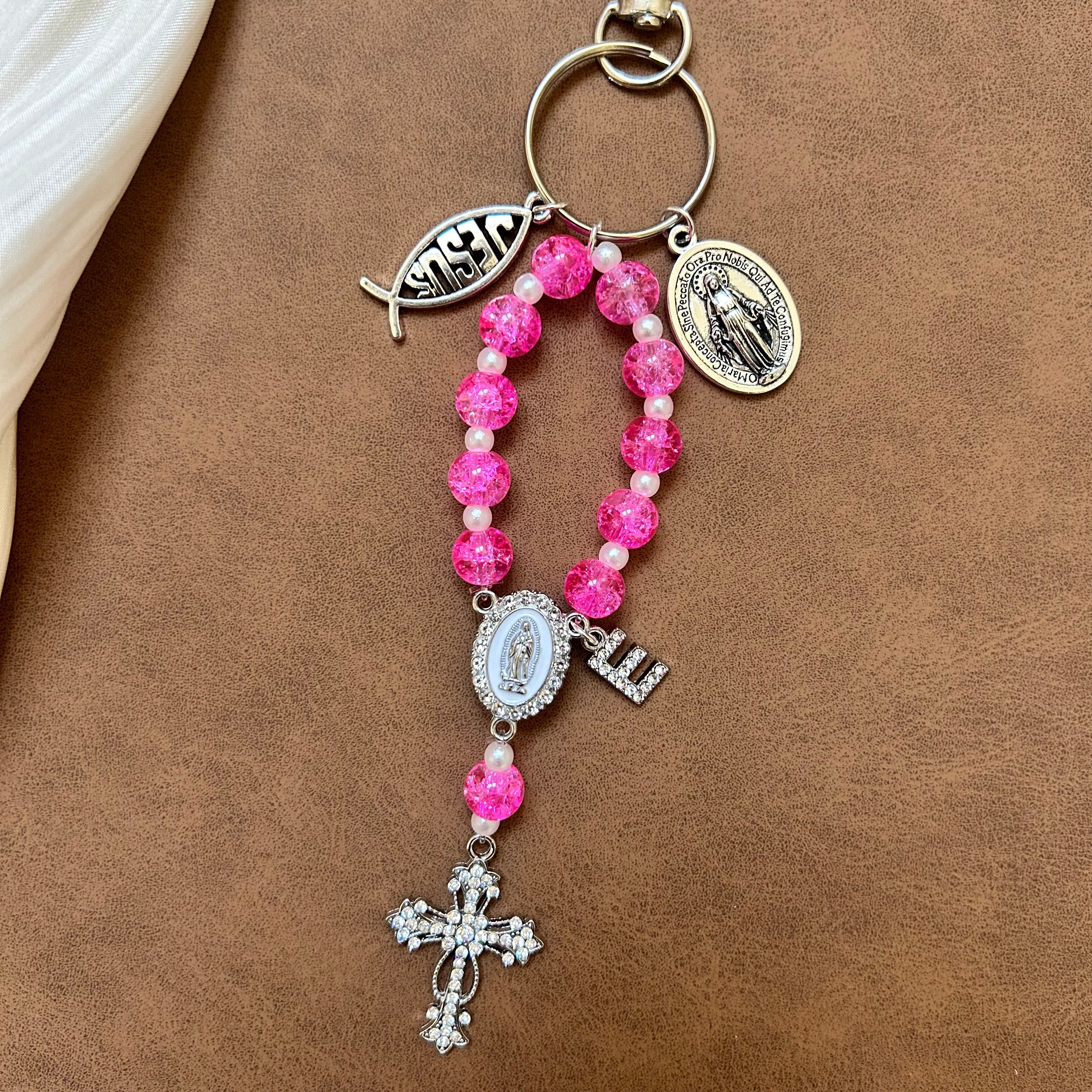 Atelier Séléna - Porte clé dizainier avec initiale