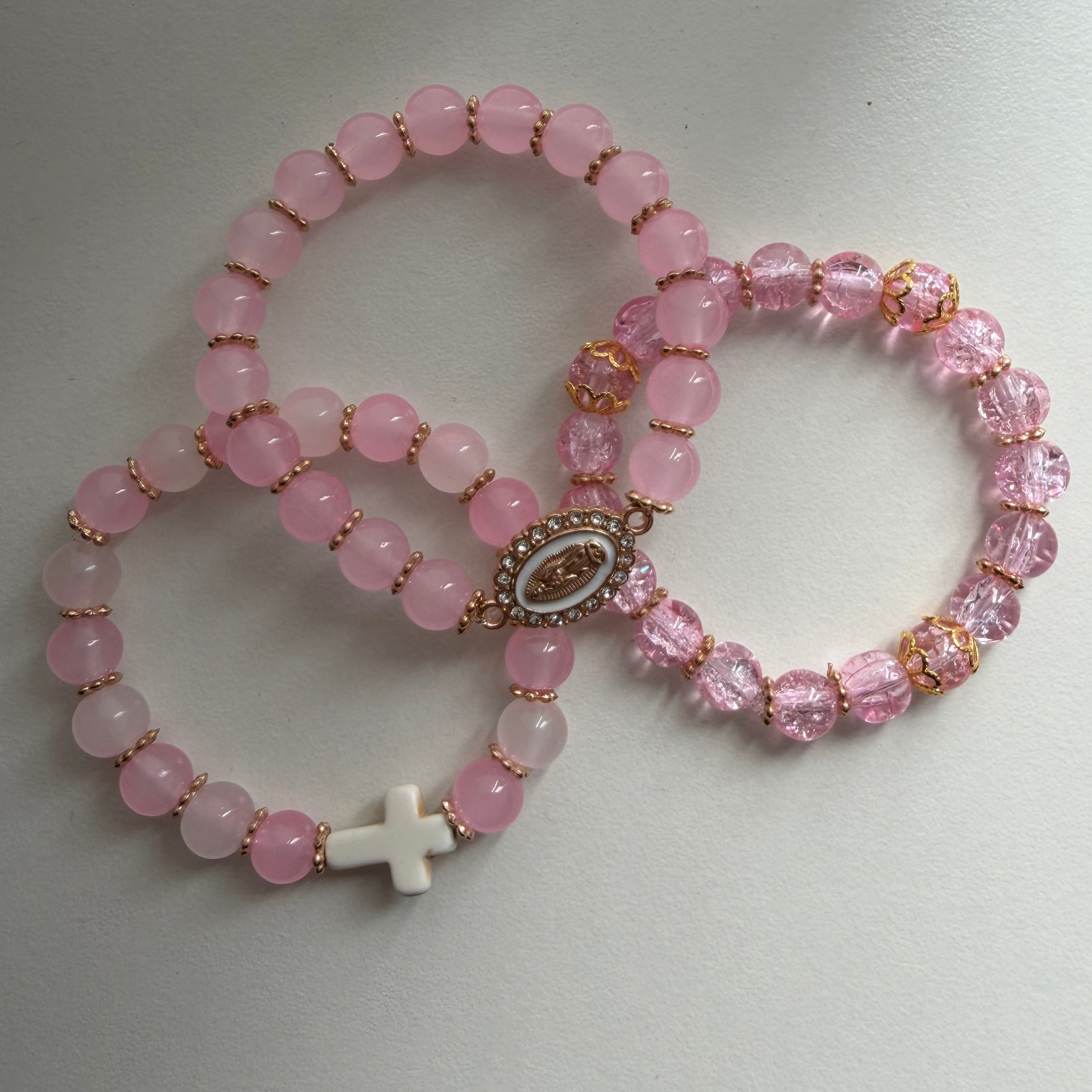 Atelier Séléna - Trio - Lot de 3 bracelets rose