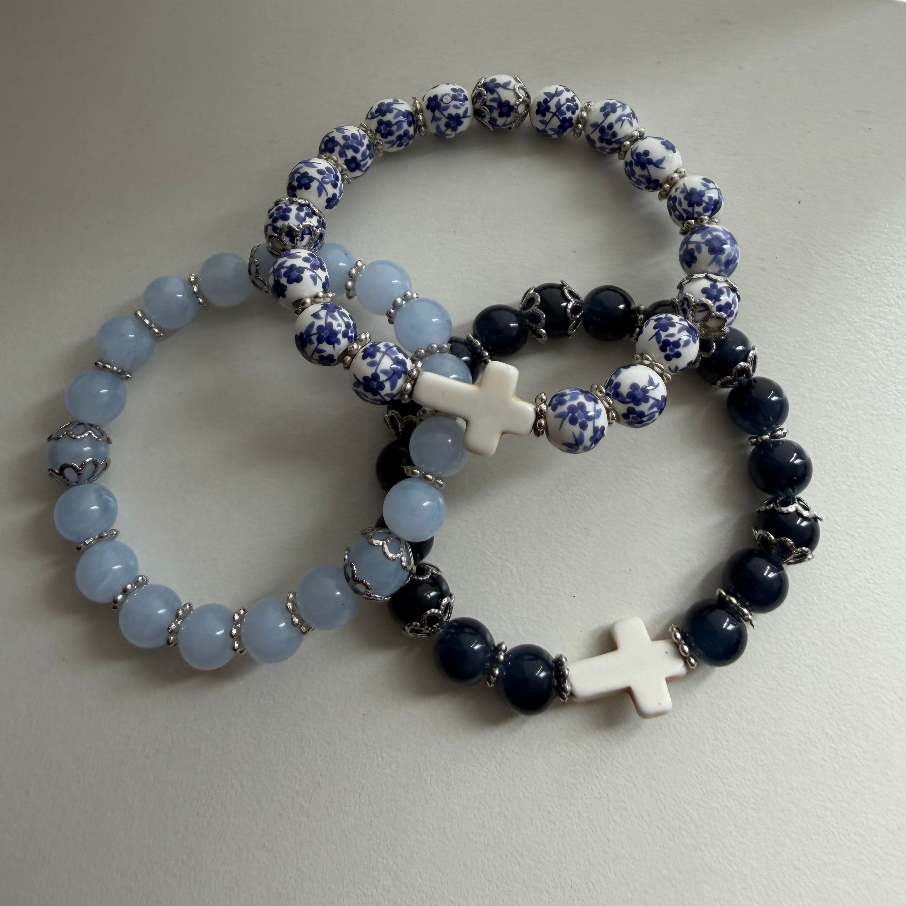 Atelier Séléna - Trio - Lot de 3 bracelets bleu - Artisanal