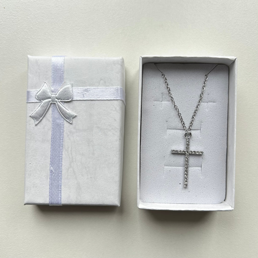 Atelier Séléna - Collier croix en strass - Argenté