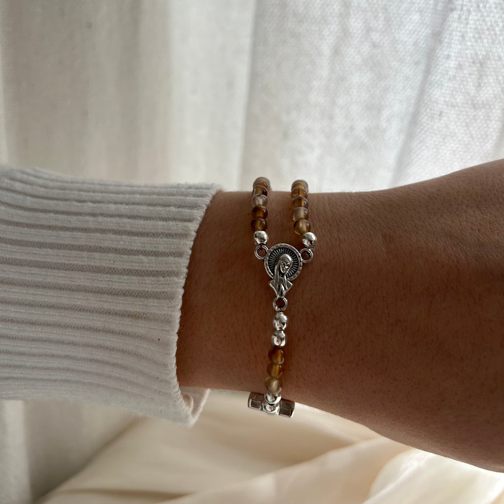 Atelier Séléna - Bracelet Chapelet Marron - Fermoir Magnétique