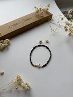 Atelier Séléna - Perles naturelles - Lapis Lazuli et acier inoxydable - Doré