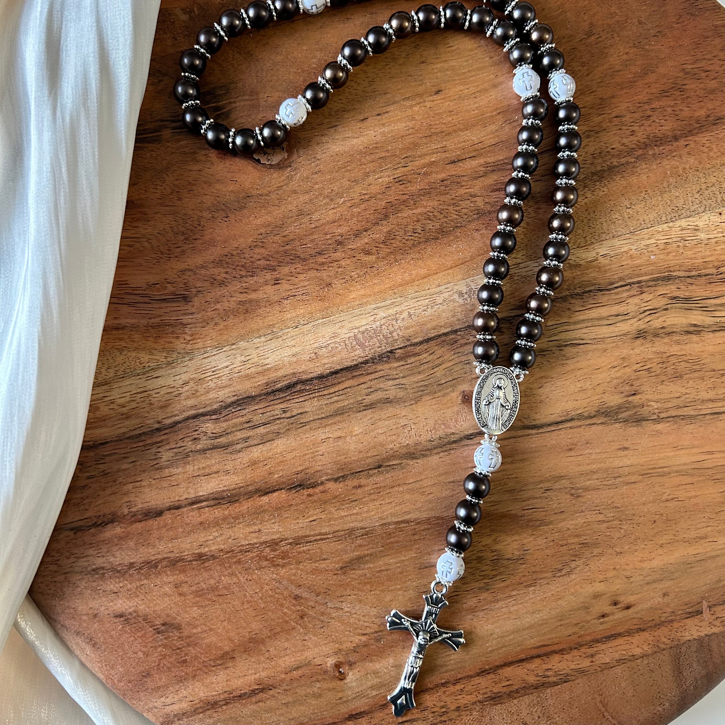 Atelier Séléna - Chapelet Argent - Marron