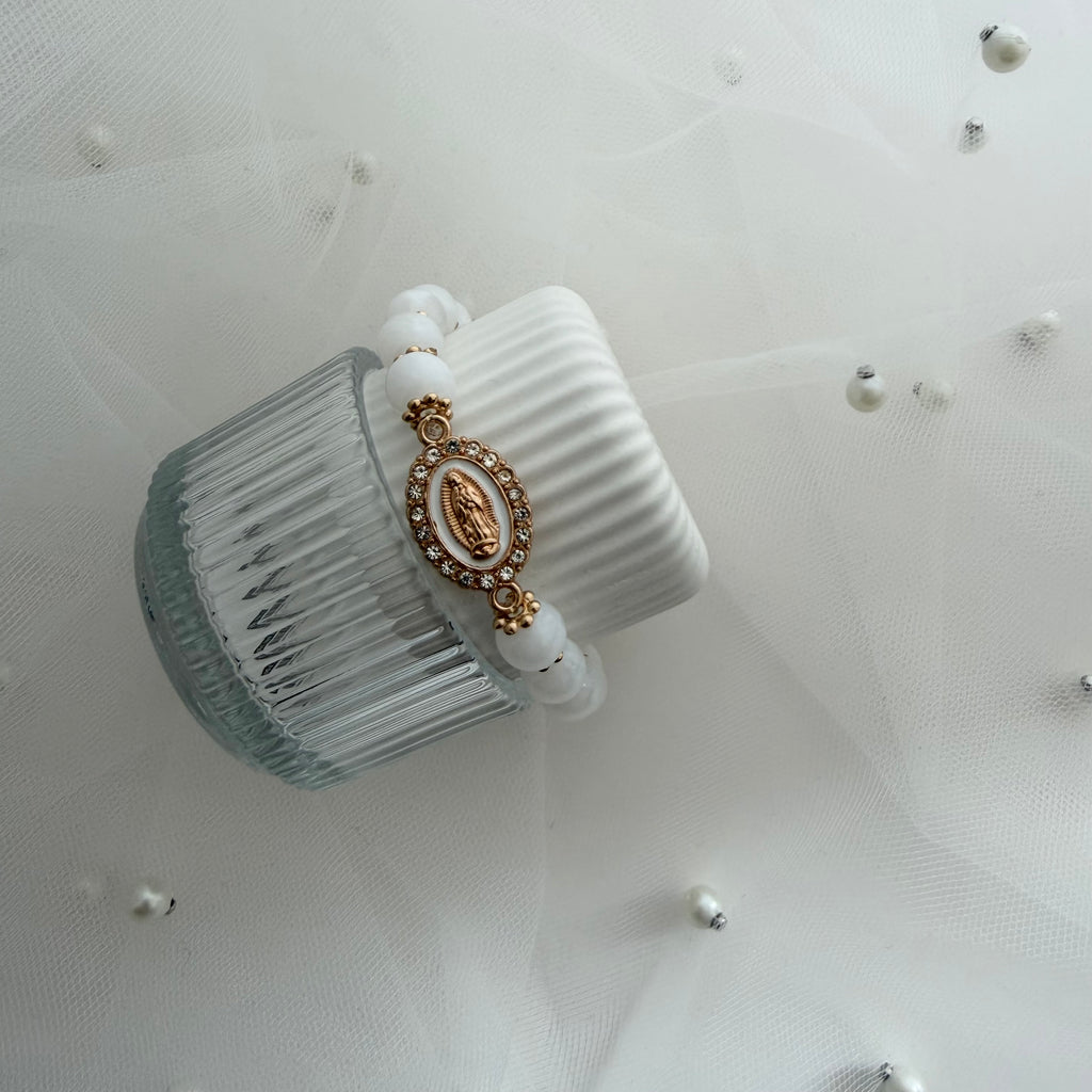 Atelier Séléna - Bracelet Sainte Vierge - Blanc