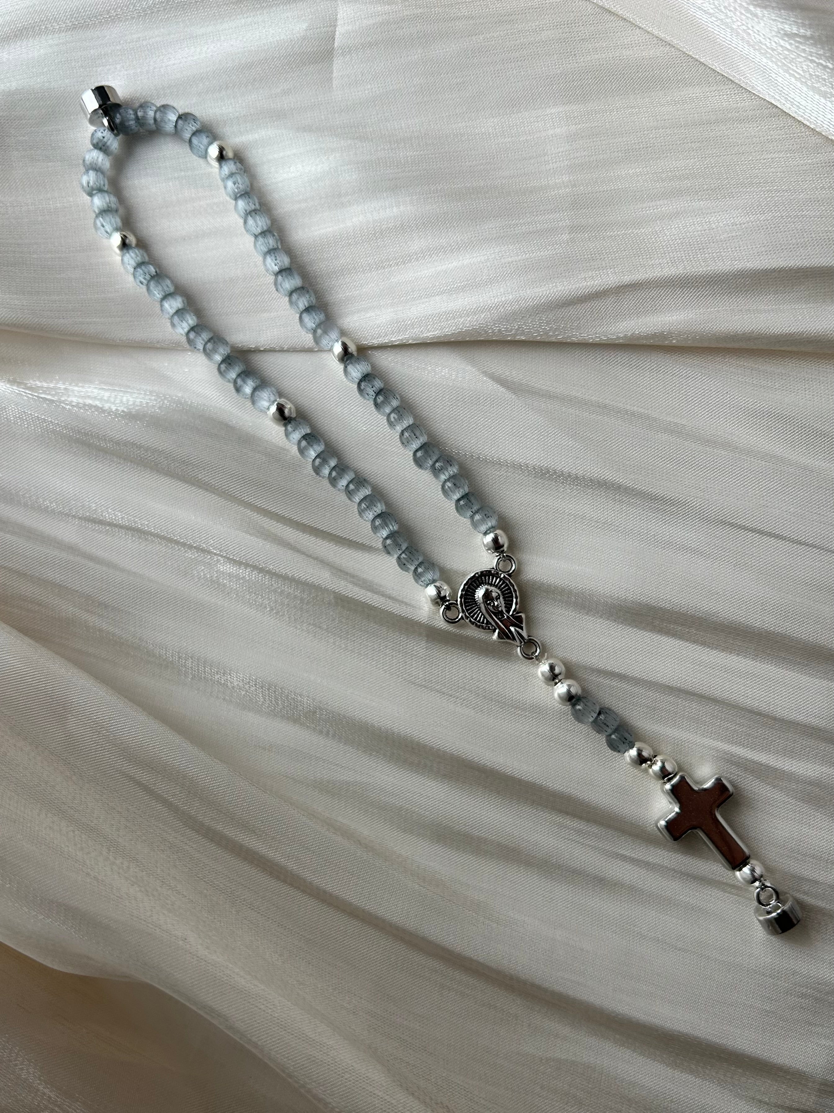 Atelier Séléna - Bracelet Chapelet Bleu de Gris - Fermoir Magnétique