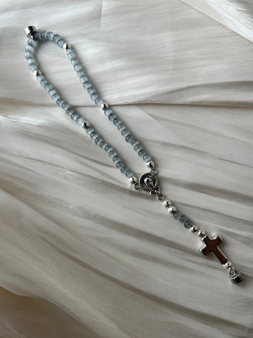 Atelier Séléna - Bracelet Chapelet Bleu de Gris - Fermoir Magnétique