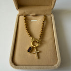 Atelier Séléna - Bracelet croix et pierre de naissance Juin - Plaqué or 18k - avec écrin