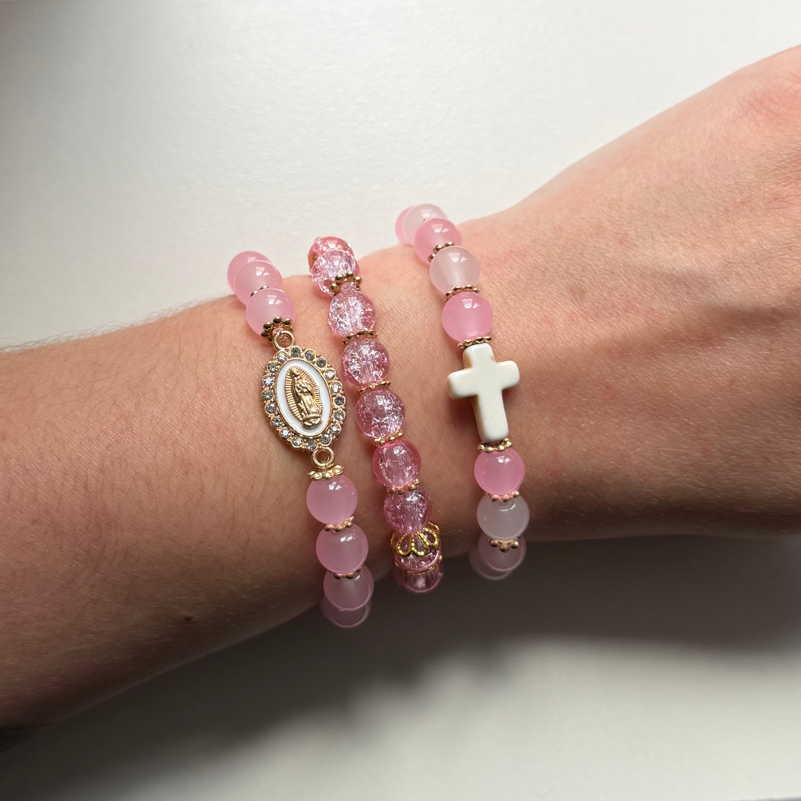 Atelier Séléna - Trio - Lot de 3 bracelets rose