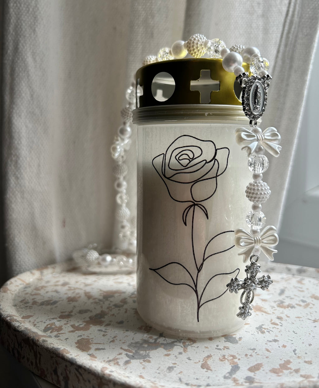 Atelier Séléna - Bougie funéraire Rose Simple