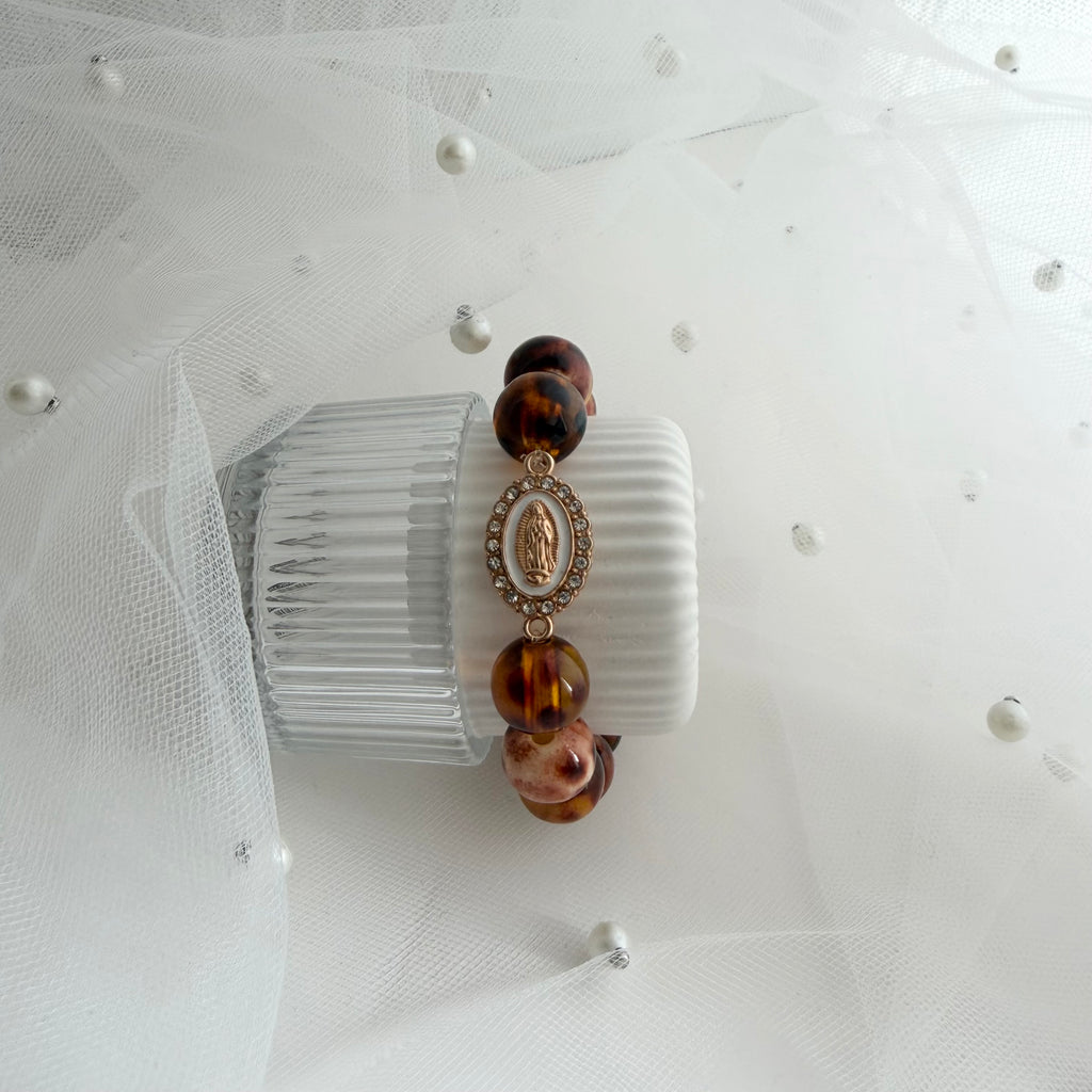 Atelier Séléna - Bracelet Sainte Vierge - Léopard