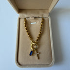 Atelier Séléna - Bracelet croix et pierre de naissance Septembre  - Plaqué or 18k - avec écrin