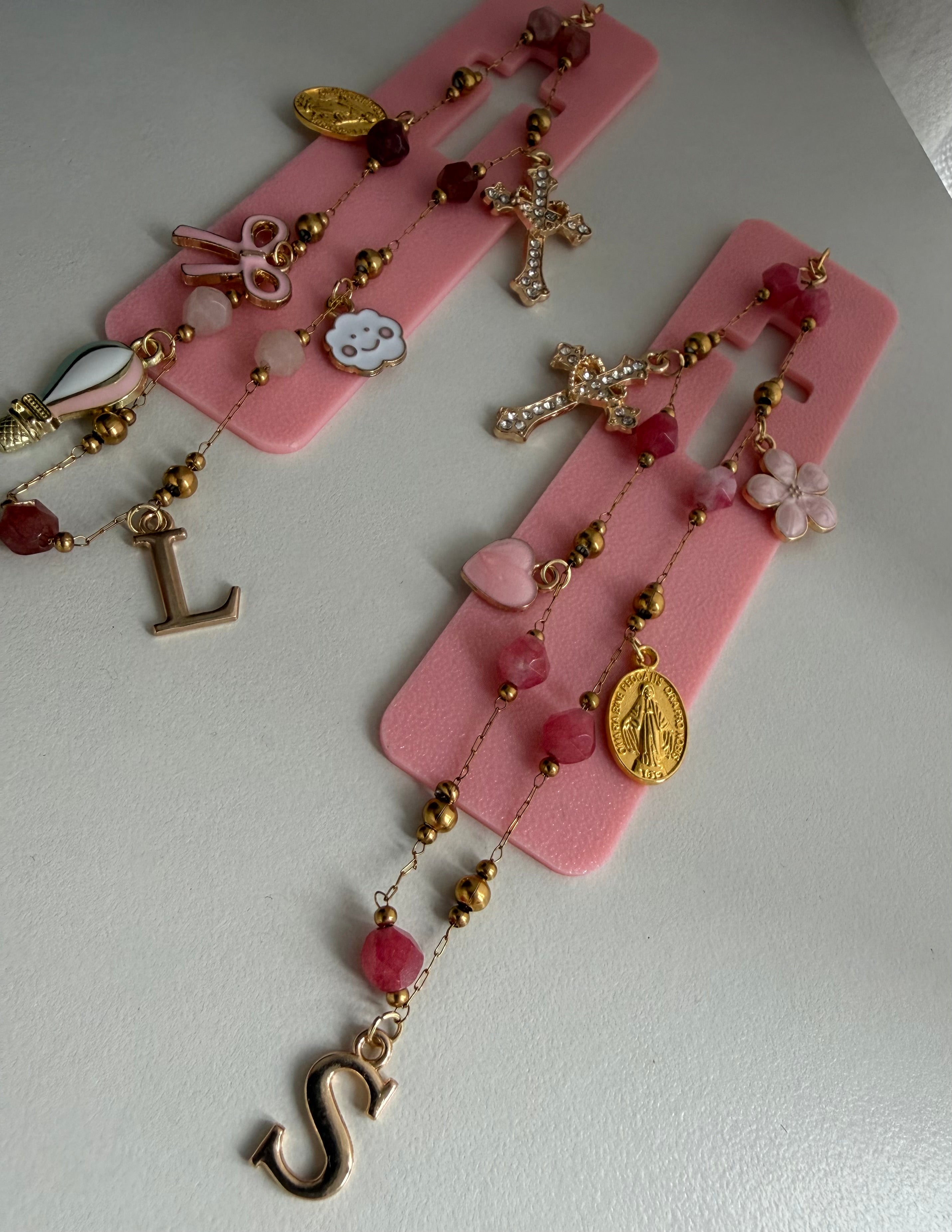 Atelier Séléna - Marque page à breloques - Rose