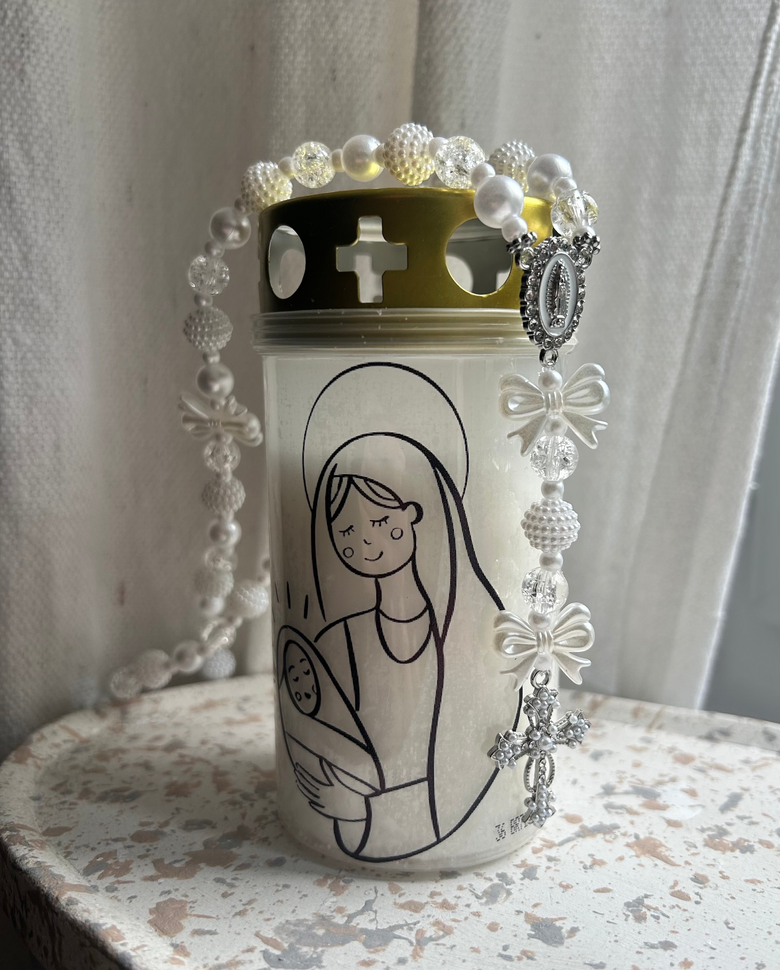 Atelier Séléna - Bougie funéraire Vierge Marie