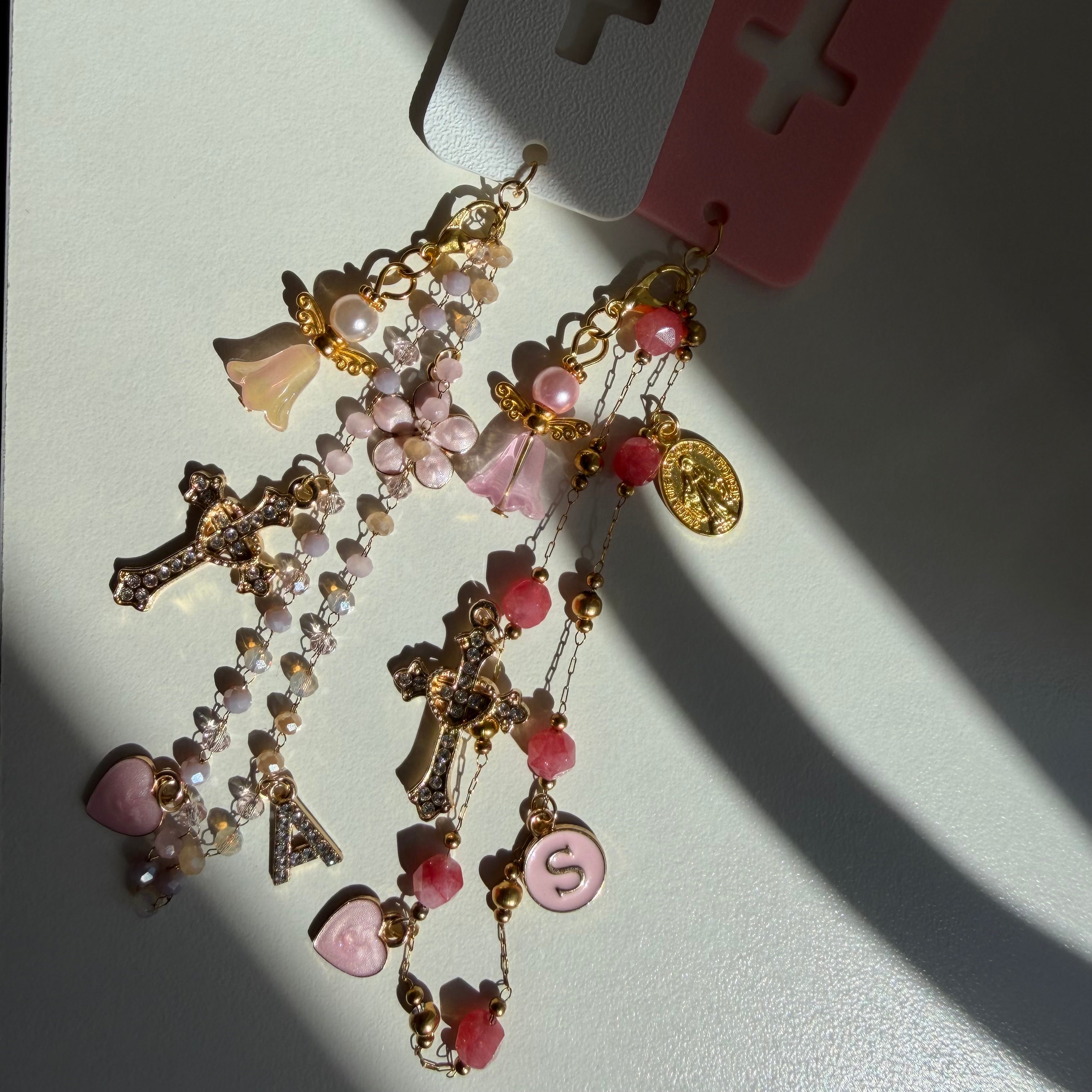 Atelier Séléna - Marque page à breloques - Blanc ou rose