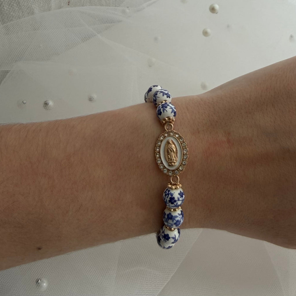 Atelier Séléna - Bracelet Sainte Vierge - Bleu céramique