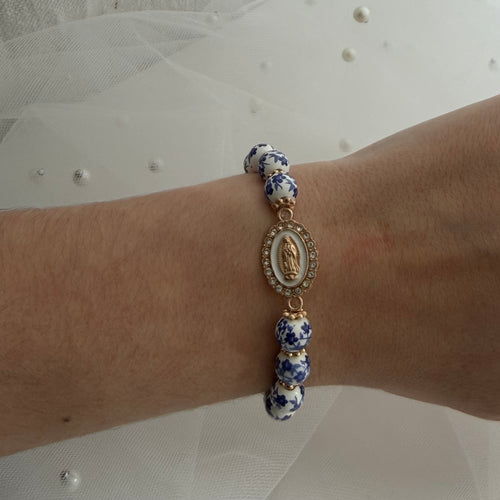 Atelier Séléna - Bracelet Sainte Vierge - Bleu céramique
