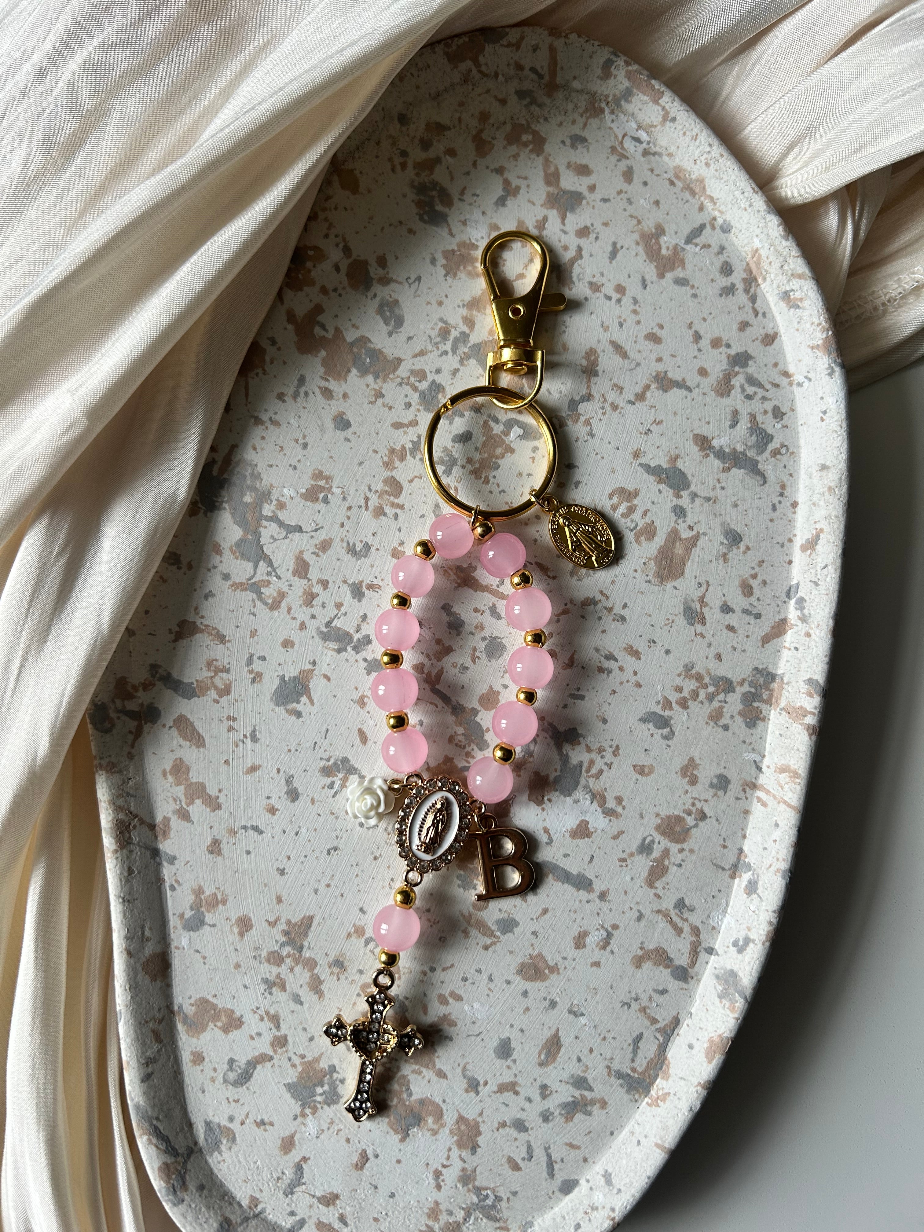 Atelier Séléna - Porte clé dizainier avec initiale