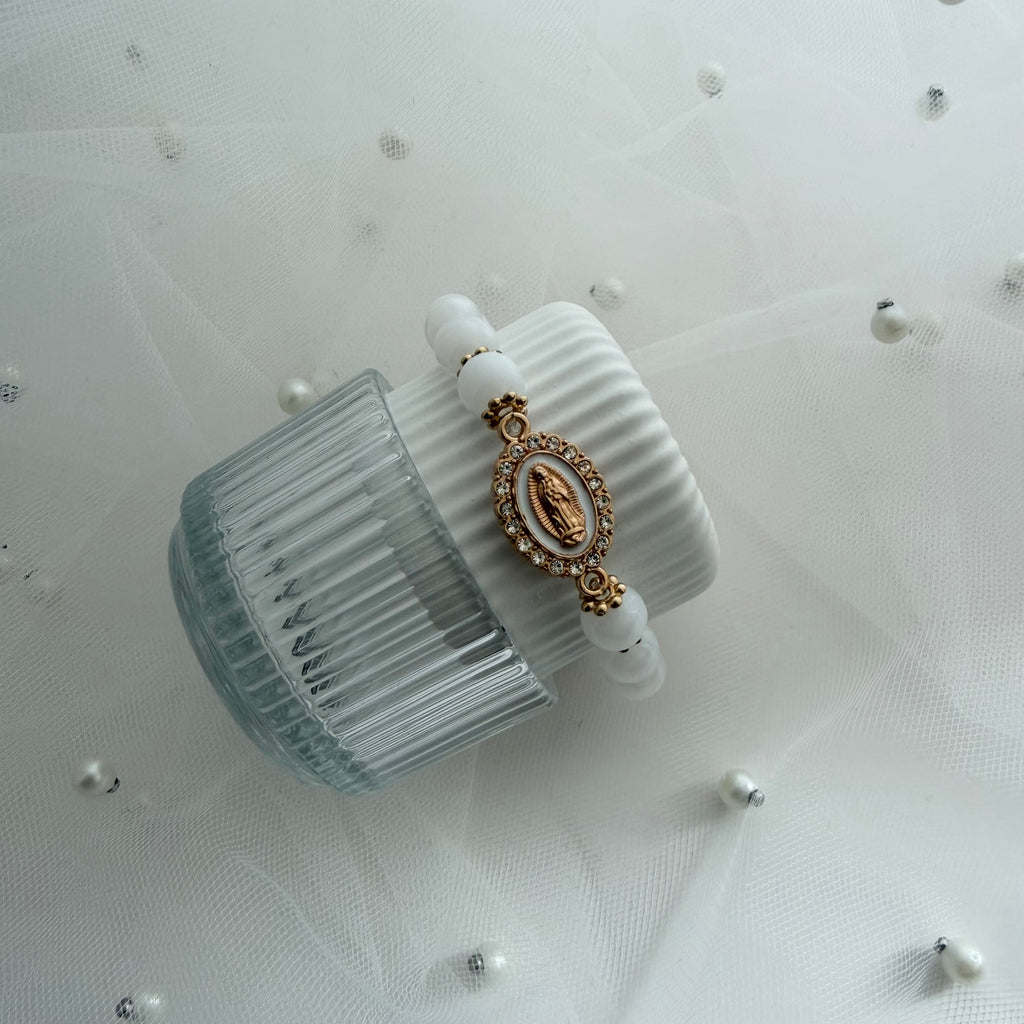 Atelier Séléna - Bracelet Sainte Vierge - Blanc