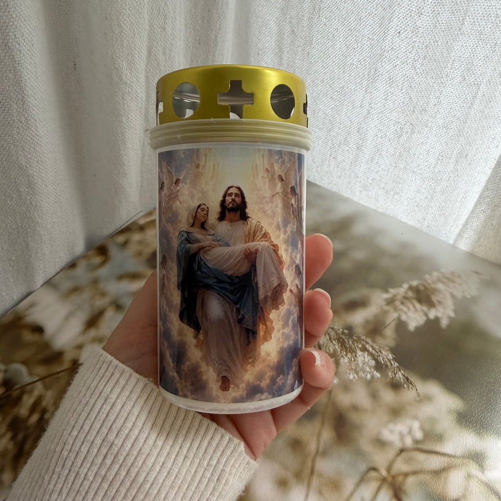 Atelier Séléna - Bougie funéraire Marie et Jésus - Personnalisation