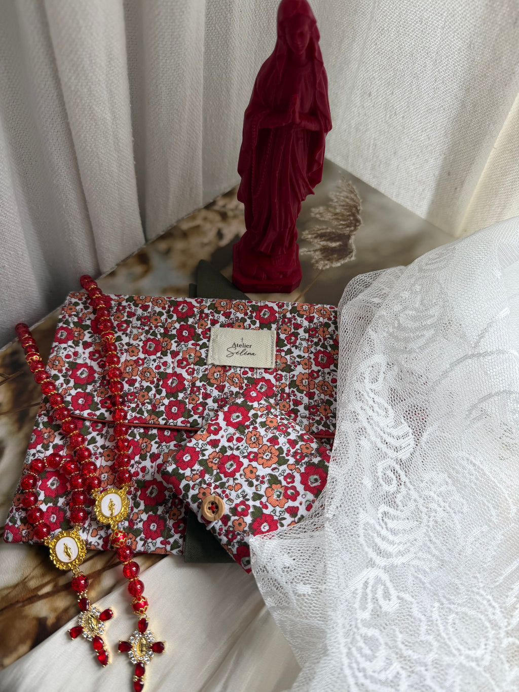 Atelier Séléna - Pochette à mantille - Artisanal - 22,5 cm x 15,5 cm environ