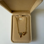 Atelier Séléna - Collier cœur et croix - Plaqué or 18k - avec Écrin