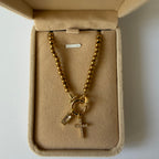 Atelier Séléna - Bracelet croix et pierre de naissance Avril - Plaqué or 18k - avec écrin