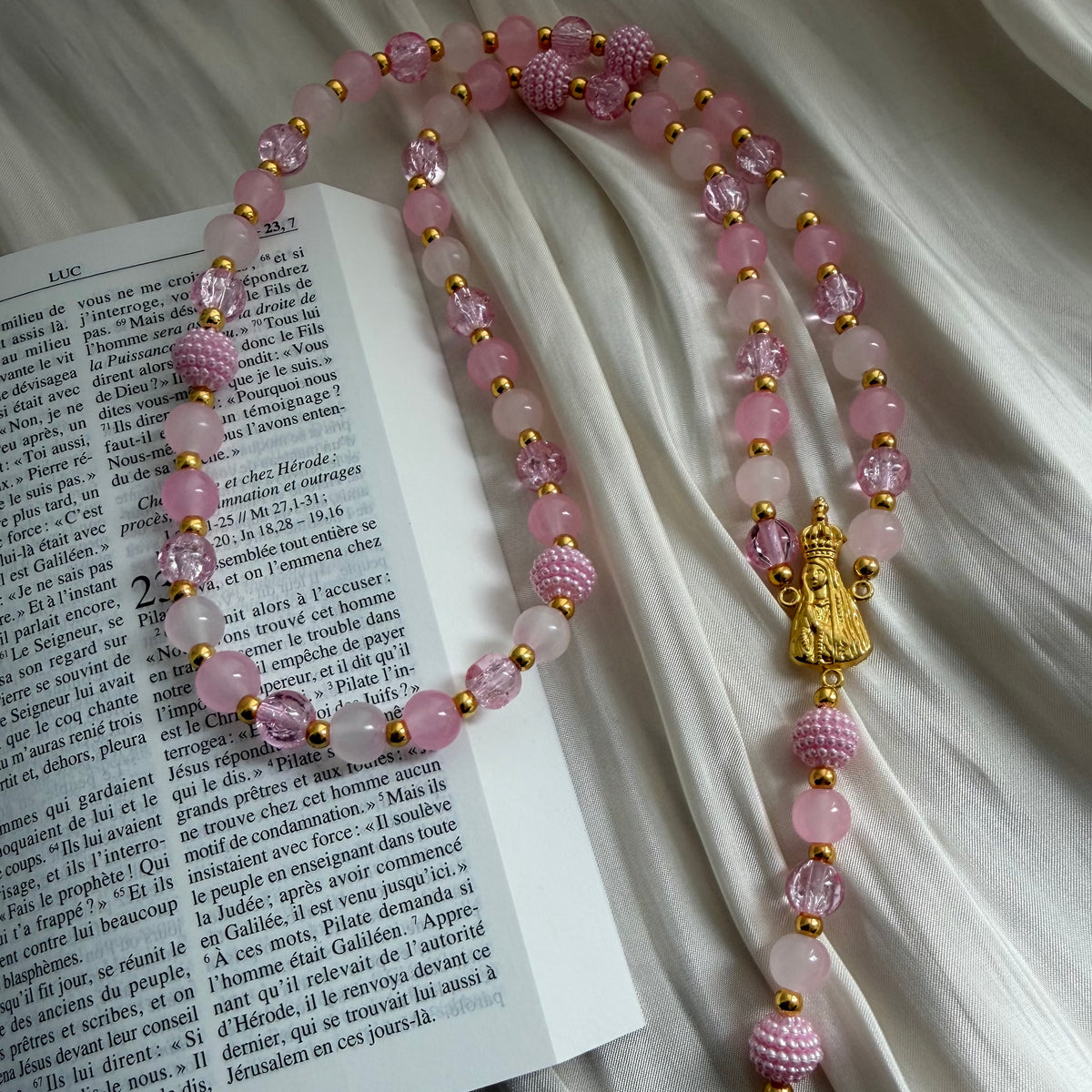 Atelier Séléna - Chapelet rose Fatima 🌸🤍🎀