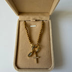 Atelier Séléna - Bracelet croix et pierre de naissance Avril - Plaqué or 18k - avec écrin