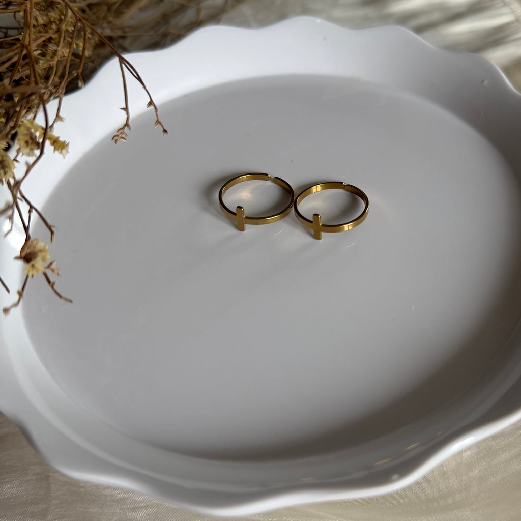 Atelier Séléna - Bague Acier Inoxydable Dorée - Esther