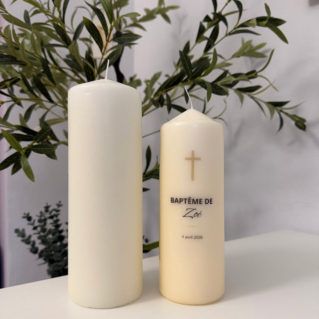 Atelier Séléna - Bougie de Baptême personnalisée