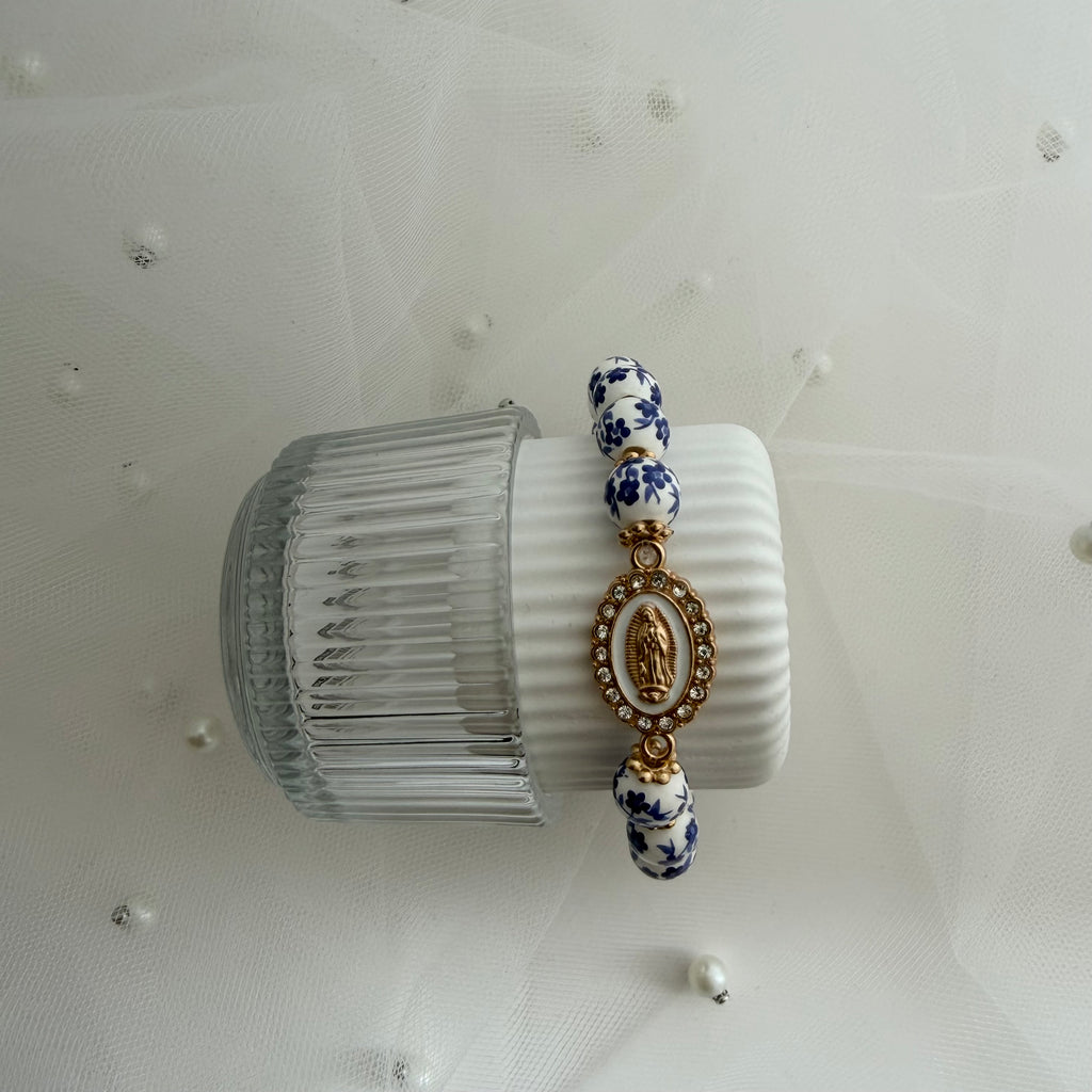 Atelier Séléna - Bracelet Sainte Vierge - Bleu céramique