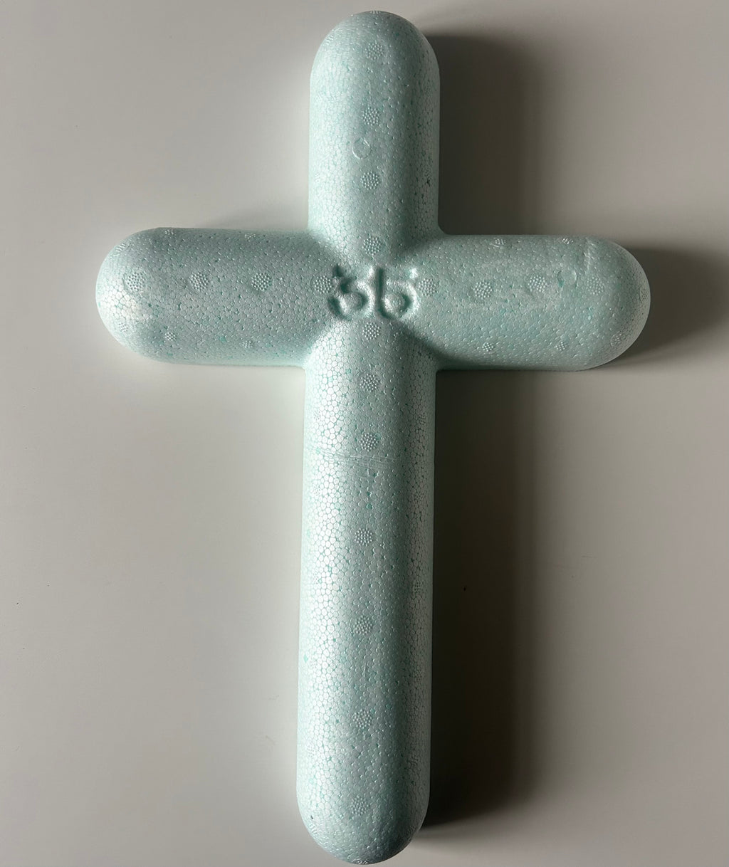 Atelier Séléna - Décoration Croix en fleurs - Personnalisable - 35 cm