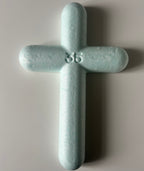 Atelier Séléna - Décoration Croix en fleurs - Personnalisable - 35 cm