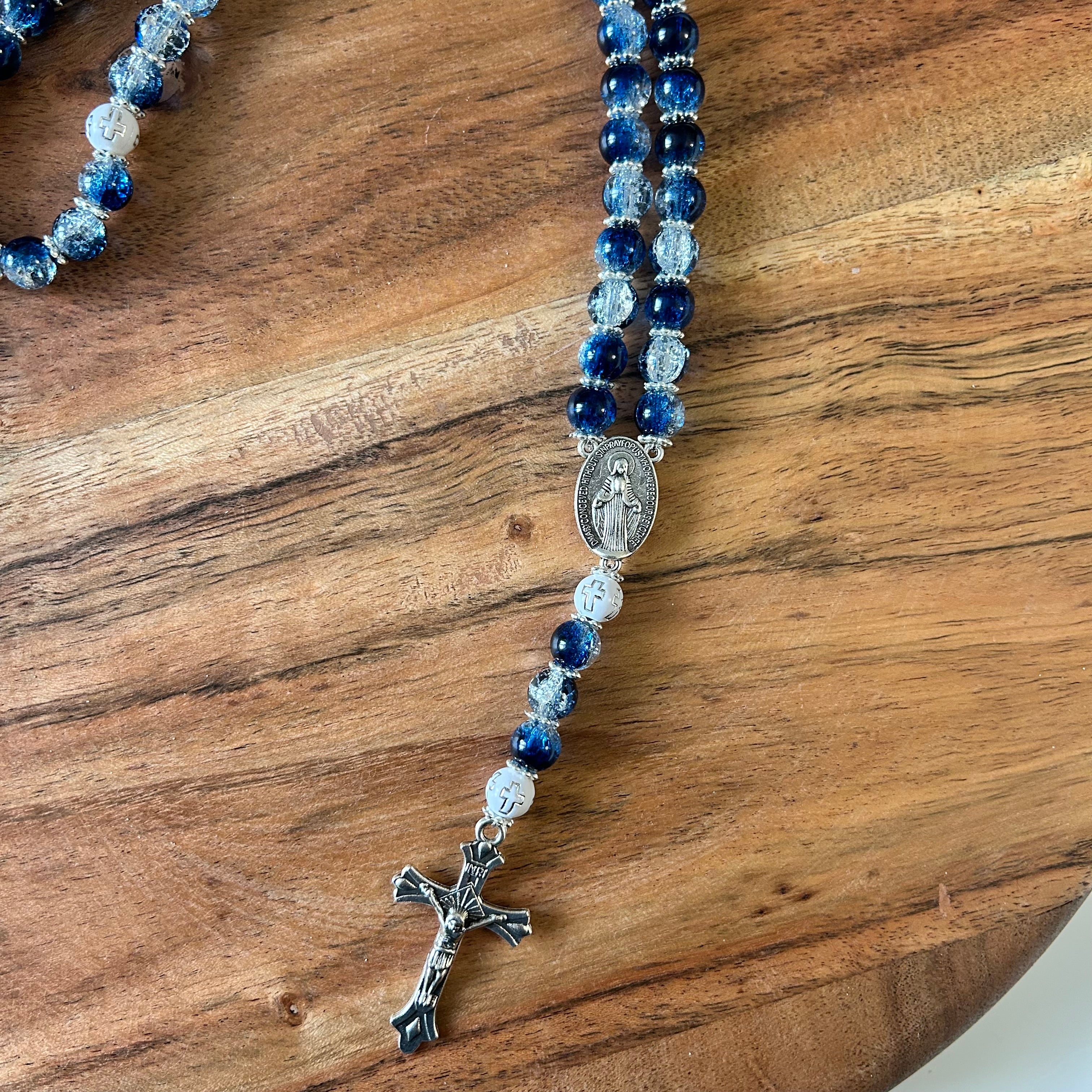 Atelier Séléna - Chapelet Argent - Bleu