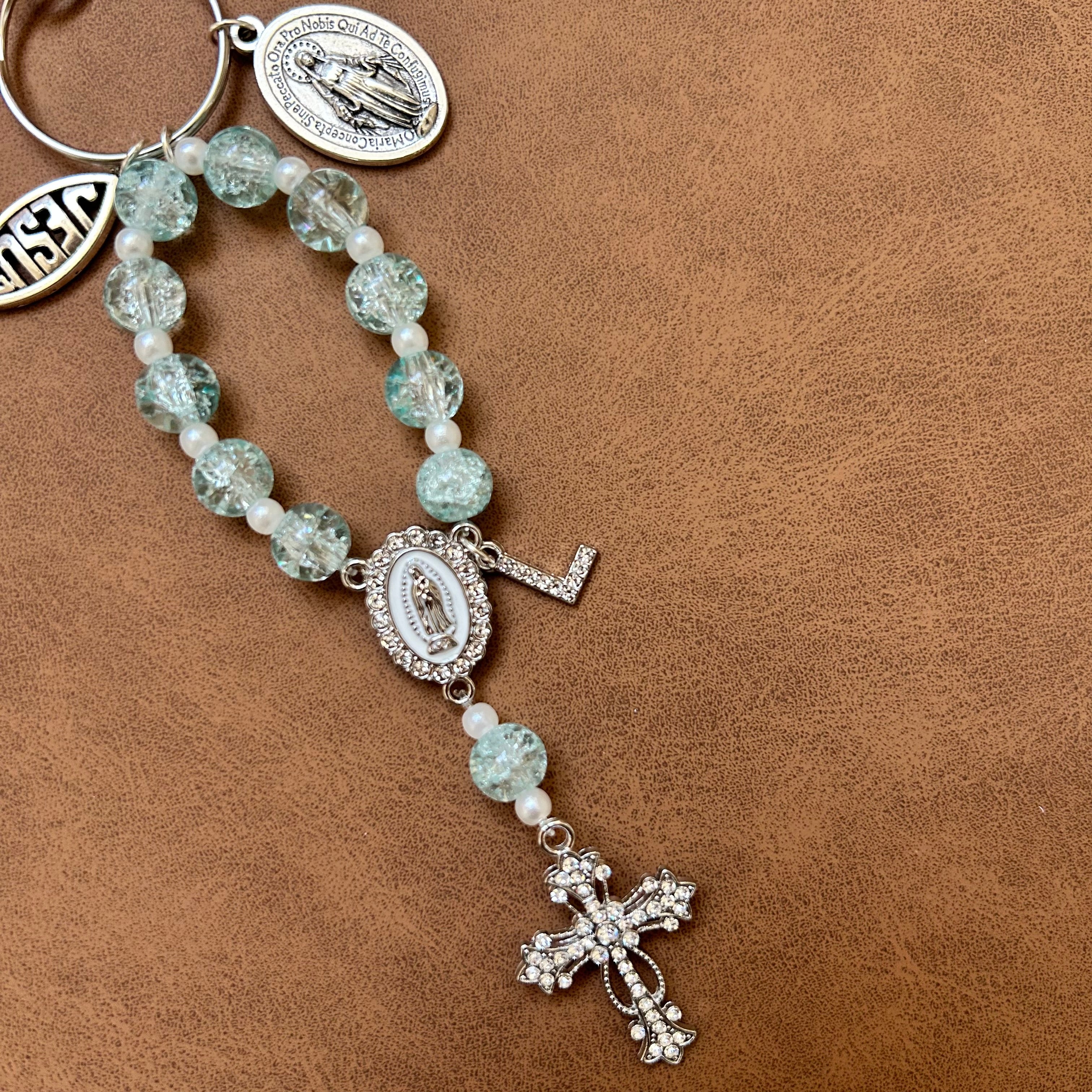 Atelier Séléna - Porte clé dizainier avec initiale