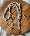 Chapelet personnalisé Pureté EMMA + croix coeur argent