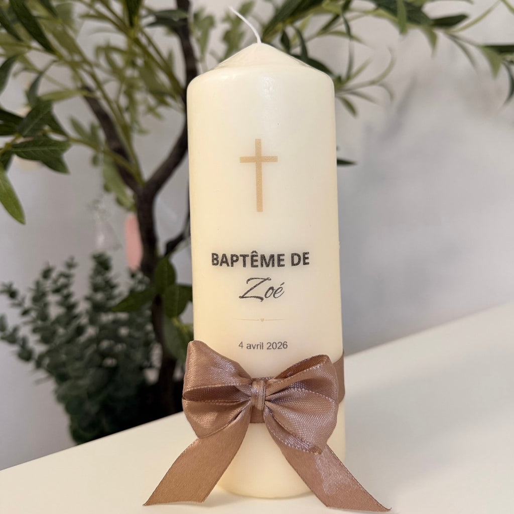 Atelier Séléna - Bougie de Baptême personnalisée