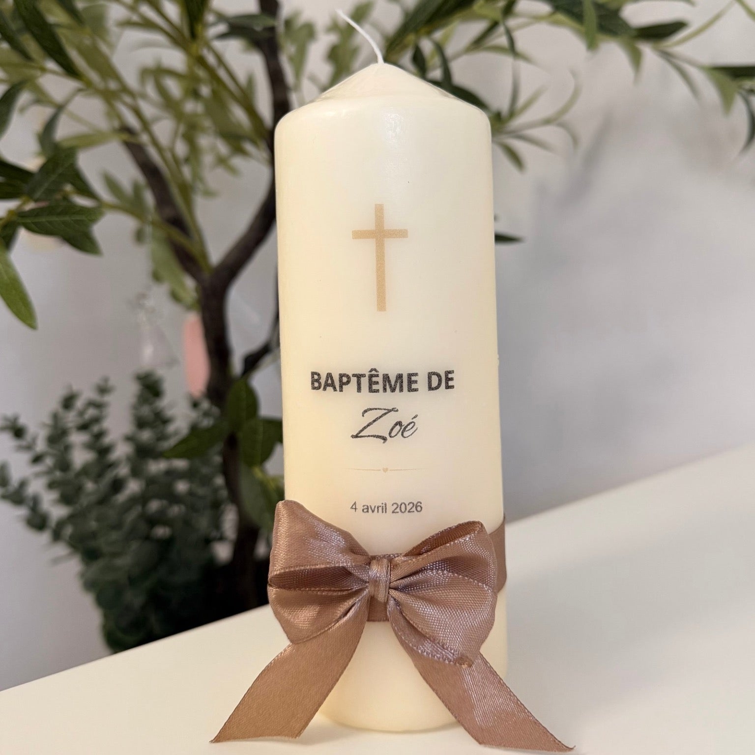Atelier Séléna - Bougie de Baptême personnalisée