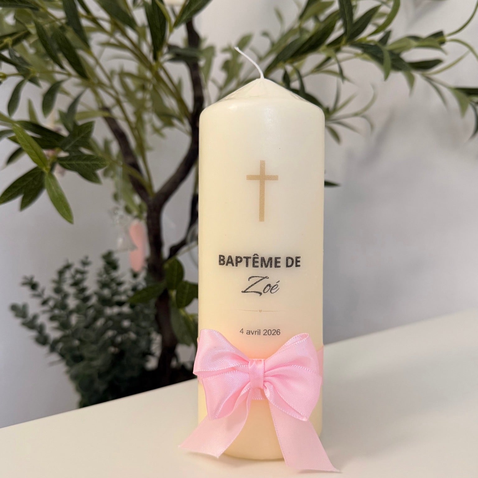 Atelier Séléna - Bougie de Baptême personnalisée