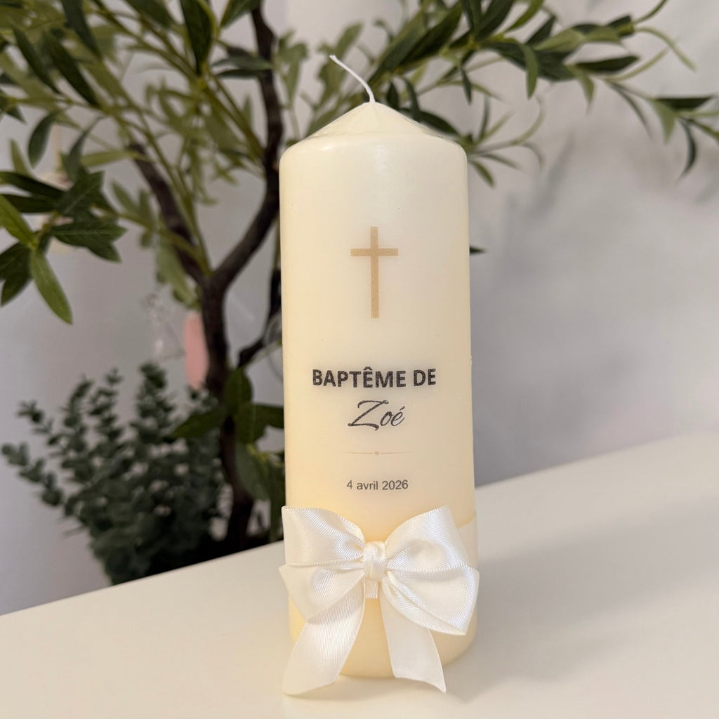 Atelier Séléna - Bougie de Baptême personnalisée