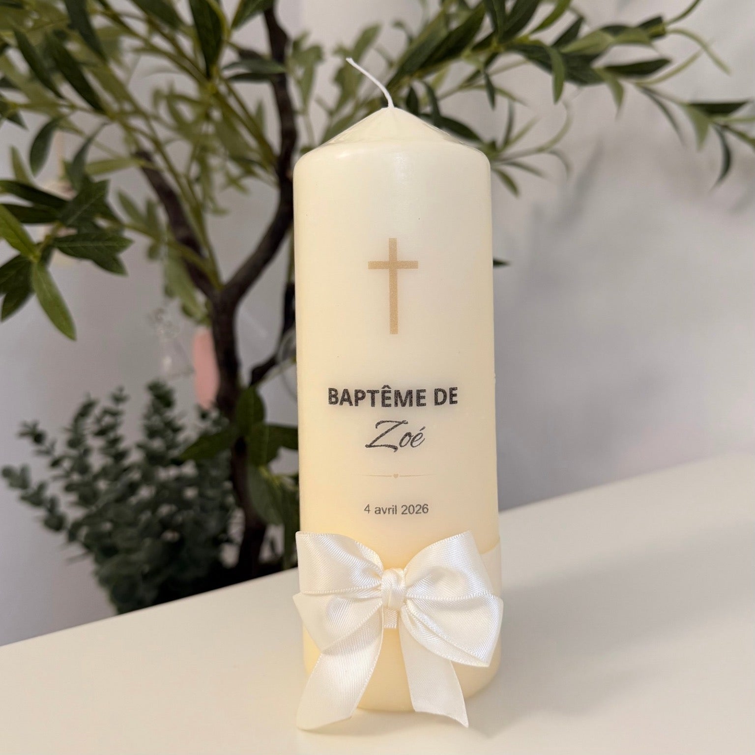 Atelier Séléna - Bougie de Baptême personnalisée
